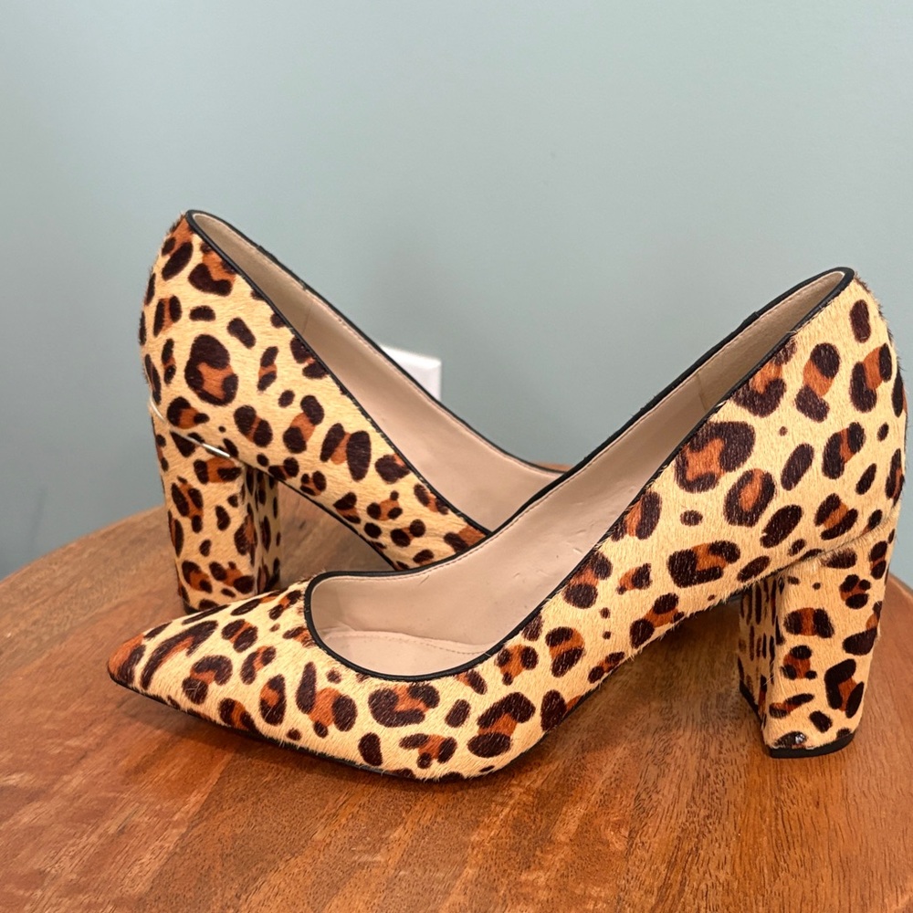 Leopard Print Block Heel Pumps